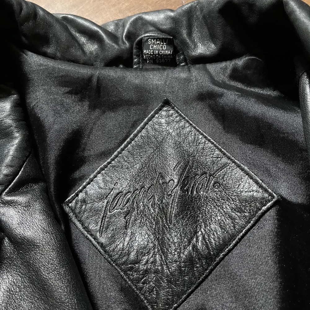 Jacqueline Ferrar Leather Double Breasted Pea Coat - Picture 3 of 7